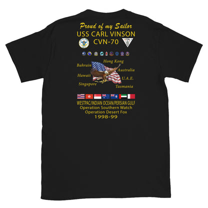 USS Carl Vinson (CVN-70) 1998-99 Cruise Shirt - Family