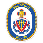 USS Stout (DDG-55) Ship's Crest Vinyl Sticker
