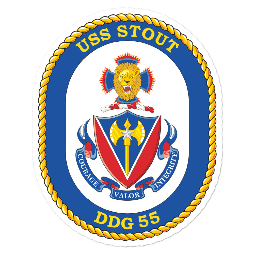 USS Stout (DDG-55) Ship's Crest Vinyl Sticker