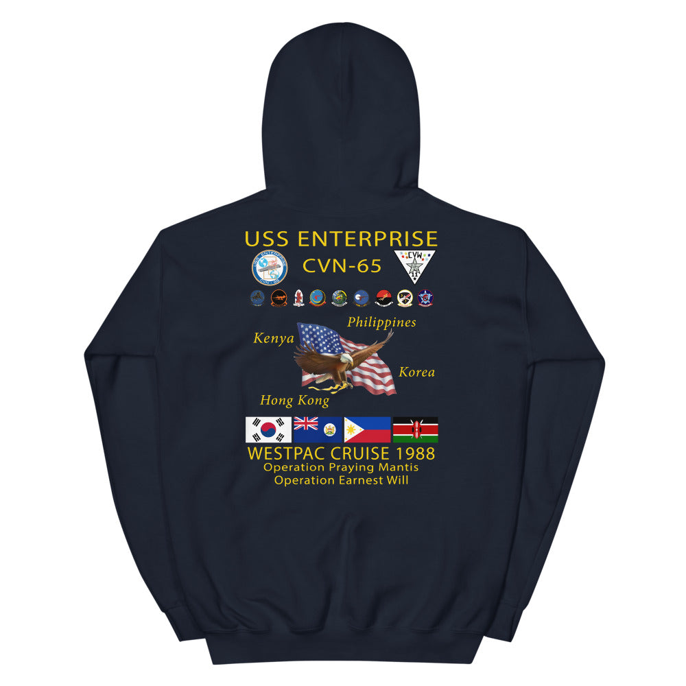 USS Enterprise (CVN-65) 1988 Cruise Hoodie