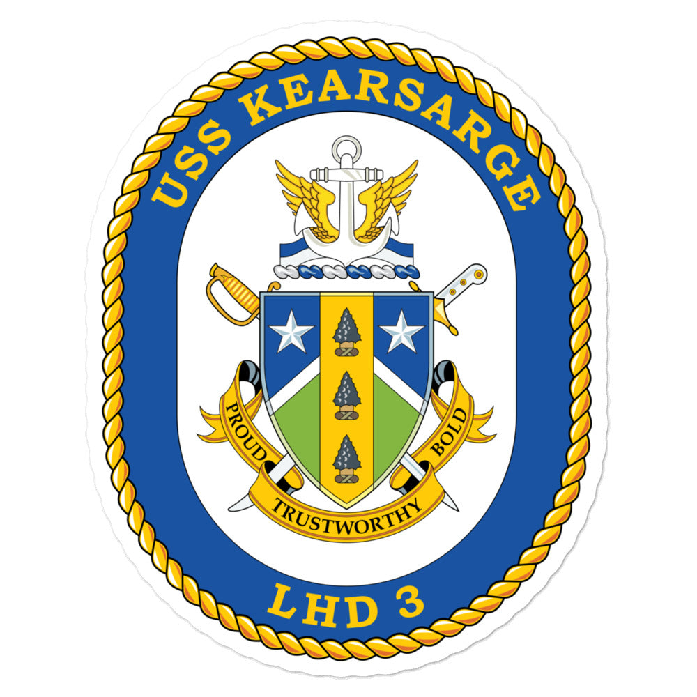 USS Kearsarge (LHD-3) Ship's Crest Vinyl Sticker
