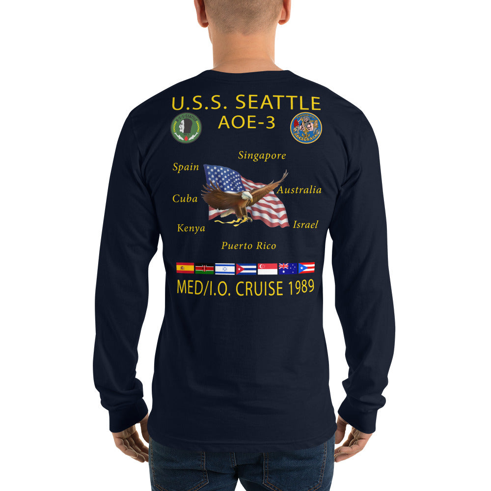 USS Seattle (AOE-3) 1989 Long Sleeve Cruise Shirt