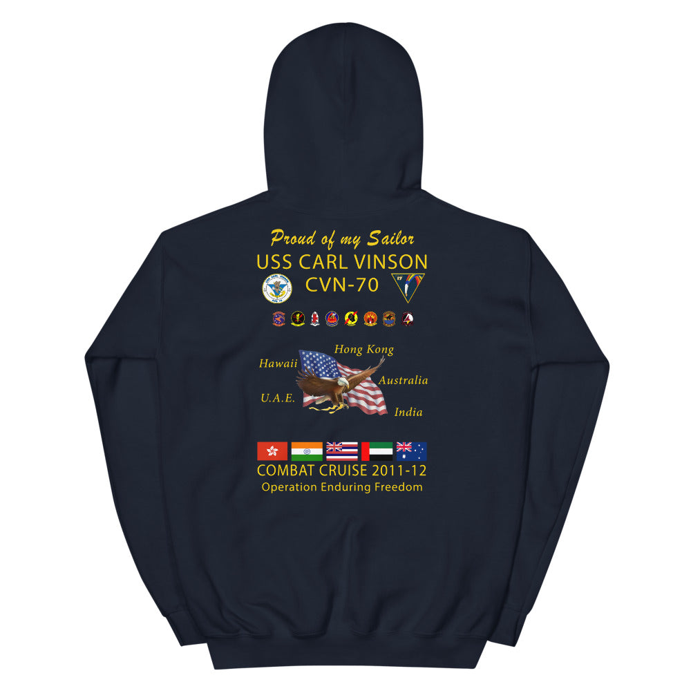 USS Carl Vinson (CVN-70) 2011-12 Cruise Hoodie - FAMILY