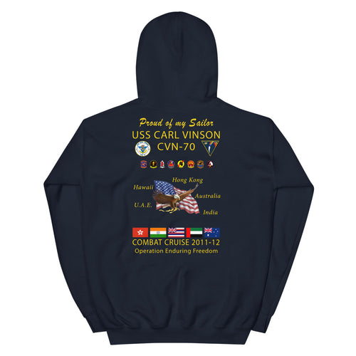 USS Carl Vinson (CVN-70) 2011-12 Cruise Hoodie - FAMILY