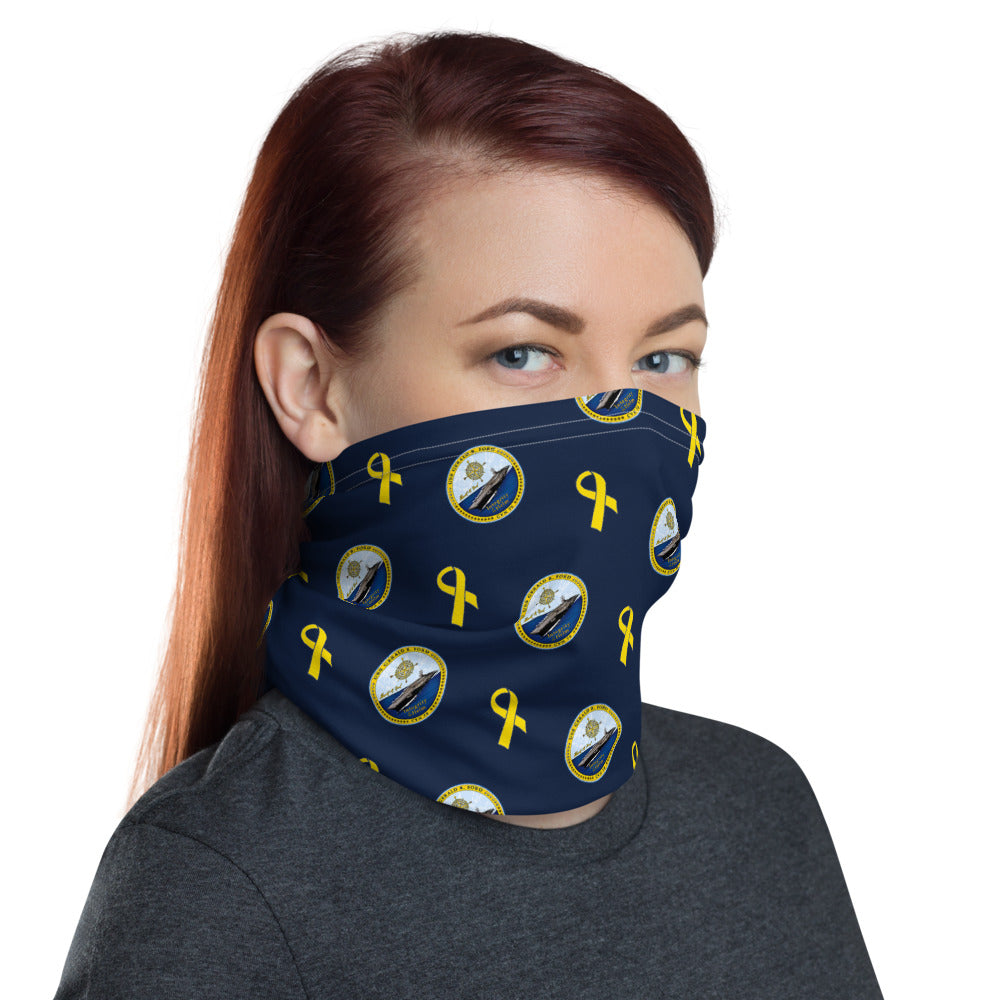USS Gerald R. Ford (CVN-78) Crest w/ Yellow Ribbon Neck Gaiter