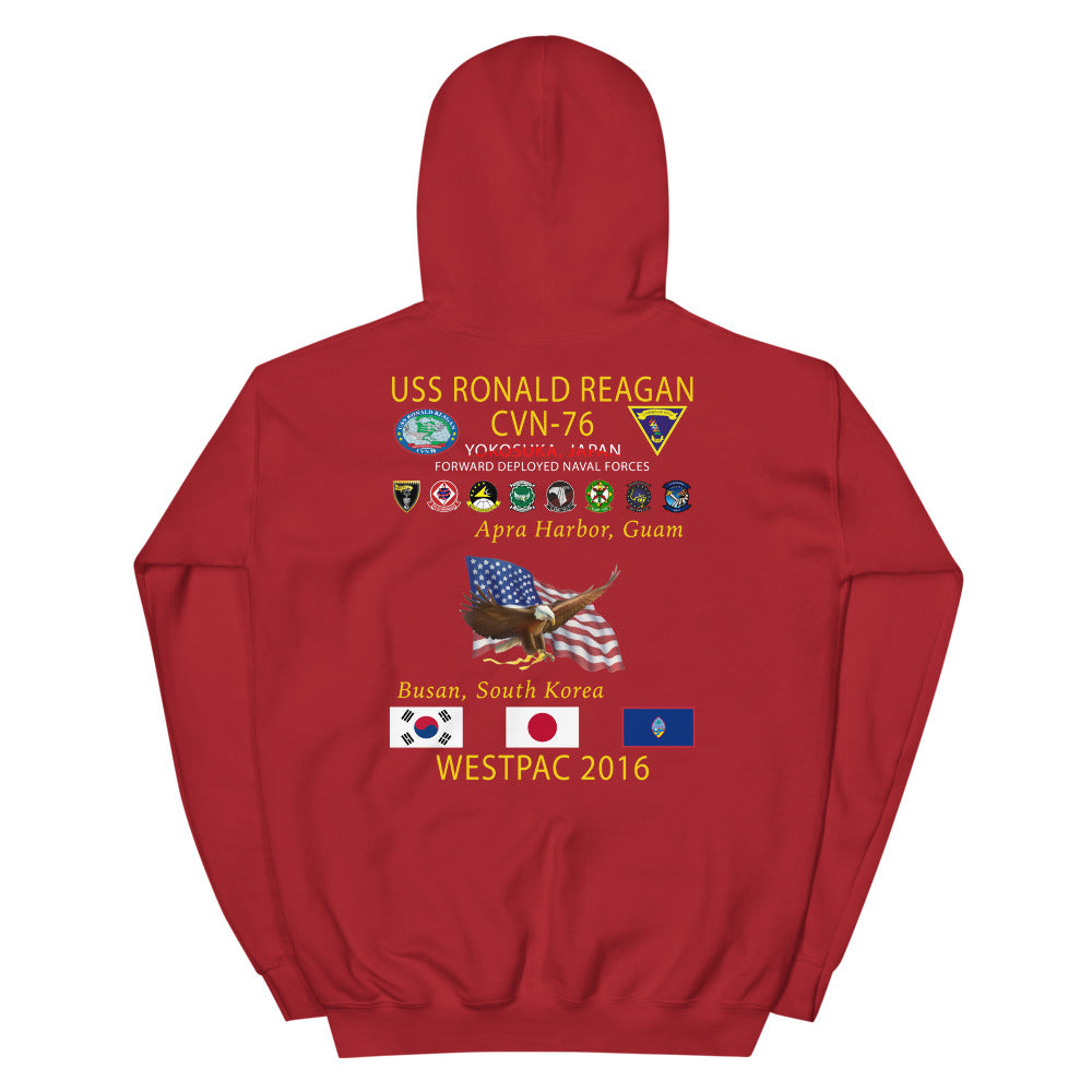 USS Ronald Reagan (CVN-76) 2016 Cruise Hoodie