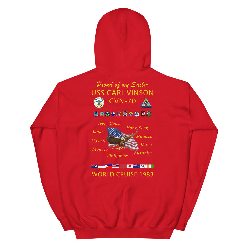 USS Carl Vinson (CVN-70) 1983 Cruise Hoodie - Family