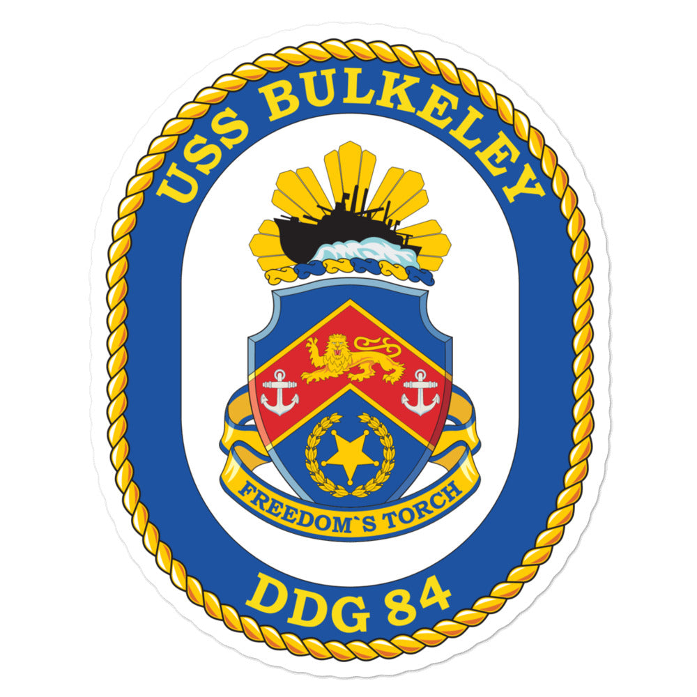 USS Bulkeley (DDG-84) Ship's Crest Vinyl Sticker