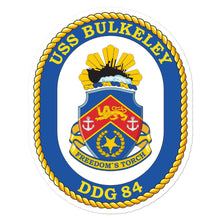 Load image into Gallery viewer, USS Bulkeley (DDG-84) Ship&#39;s Crest Vinyl Sticker