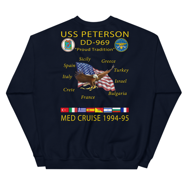 USS Peterson (DD-969) 1994-95 Cruise Sweatshirt