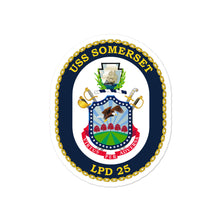 Load image into Gallery viewer, USS Somerset (LPD-25) Ship&#39;s Crest Vinyl Sticker
