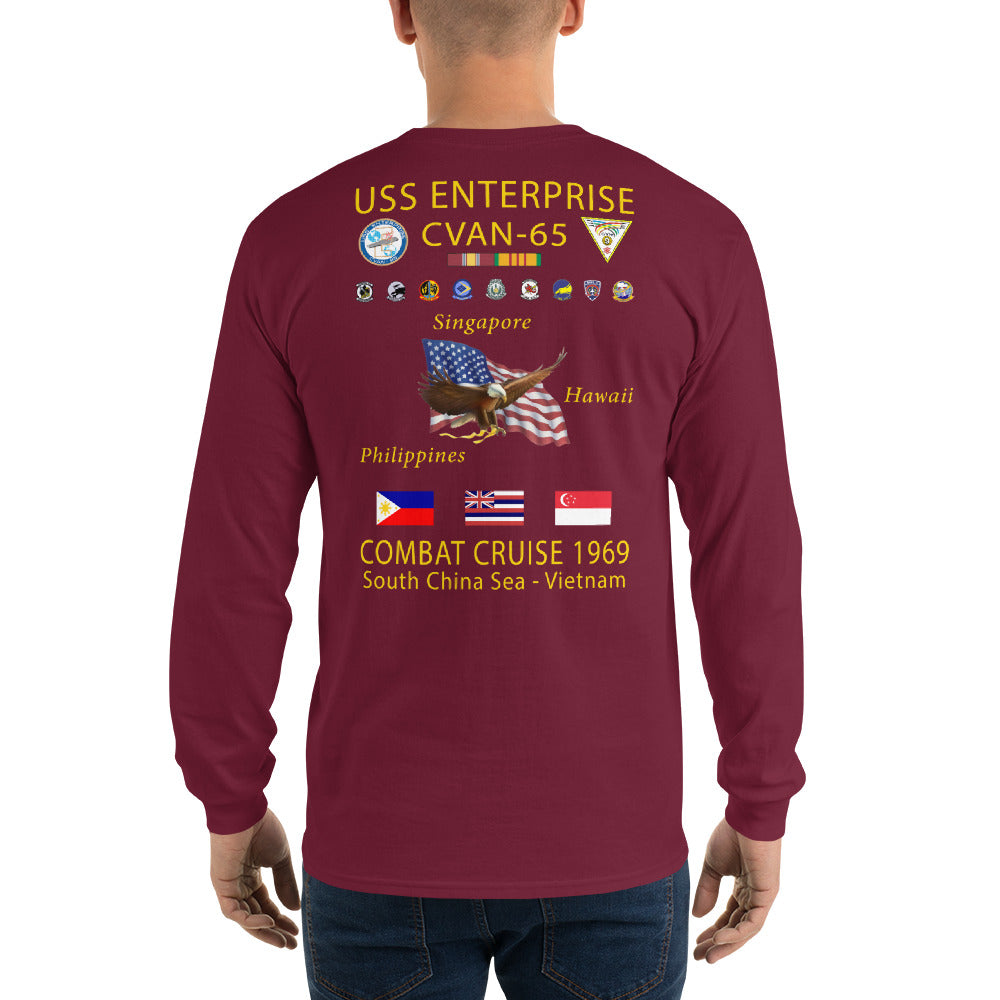 USS Enterprise (CVAN-65) 1969 Long Sleeve Cruise Shirt
