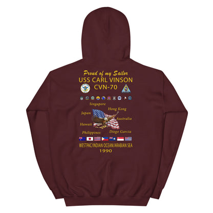 USS Carl Vinson (CVN-70) 1990 Cruise Hoodie - Family