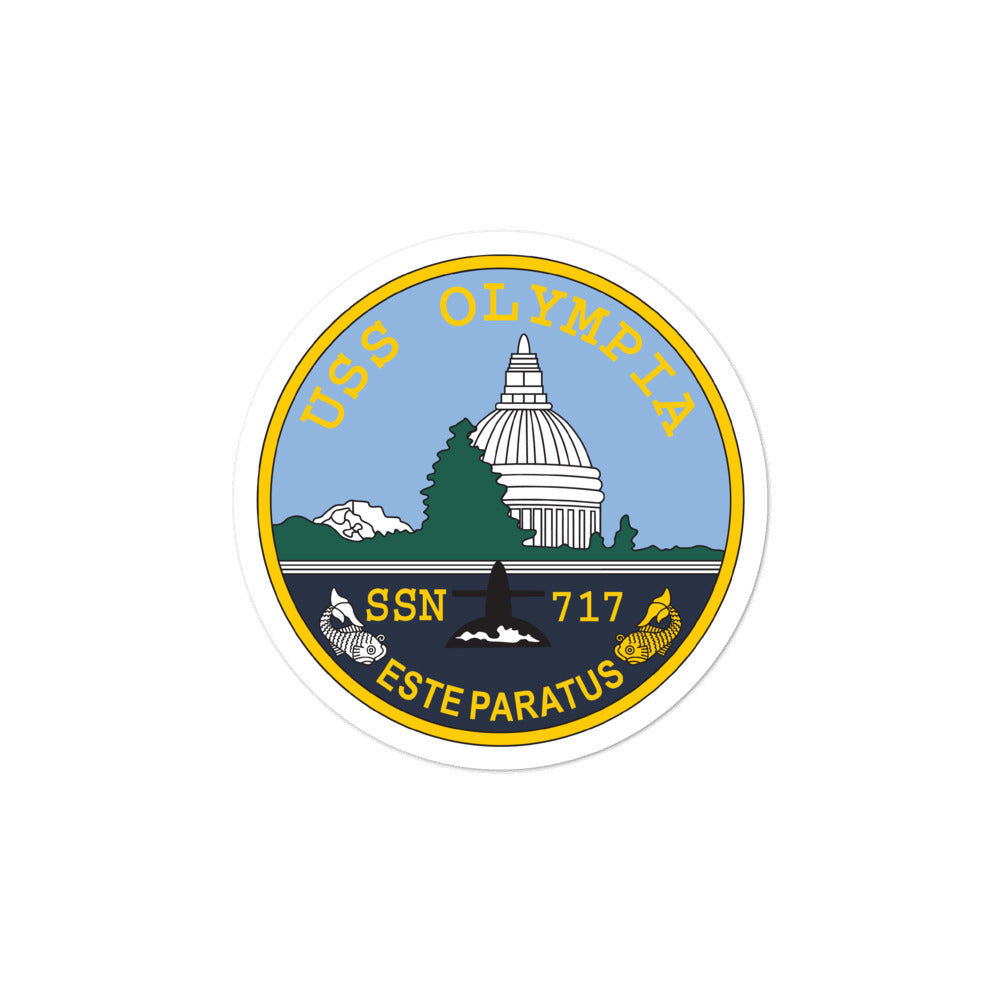 USS Olympia (SSN-717) Ship's Crest Vinyl Sticker