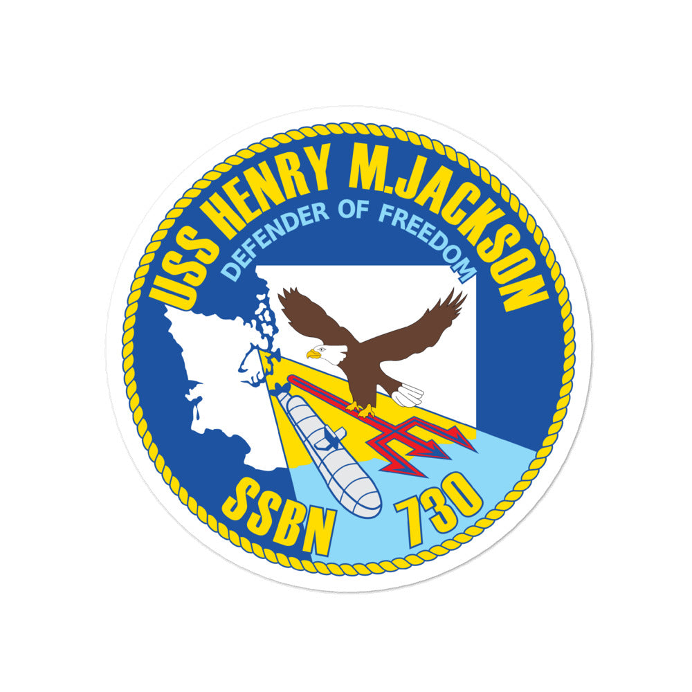 USS Henry M. Jackson (SSBN-730) Ship's Crest Vinyl Sticker