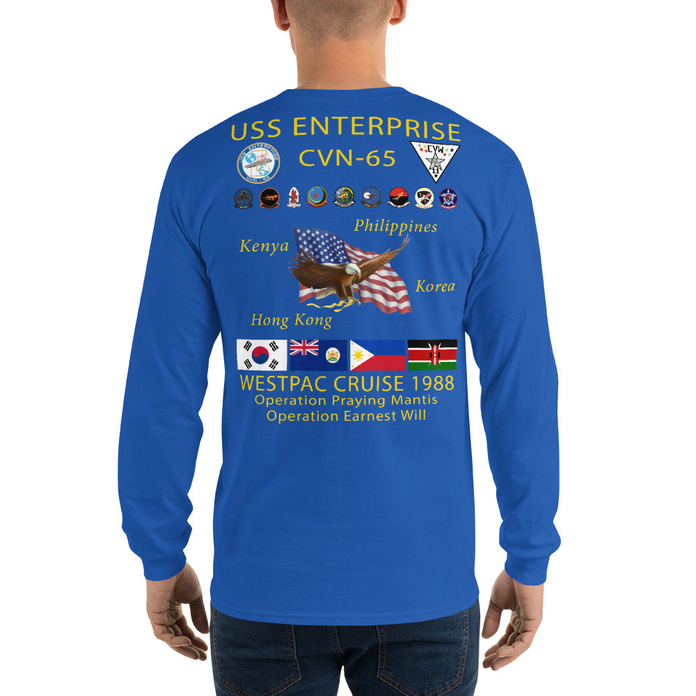 USS Enterprise (CVN-65) 1988 Long Sleeve Cruise Shirt