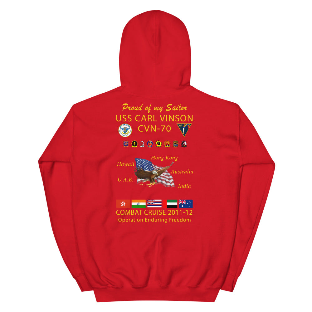 USS Carl Vinson (CVN-70) 2011-12 Cruise Hoodie - FAMILY