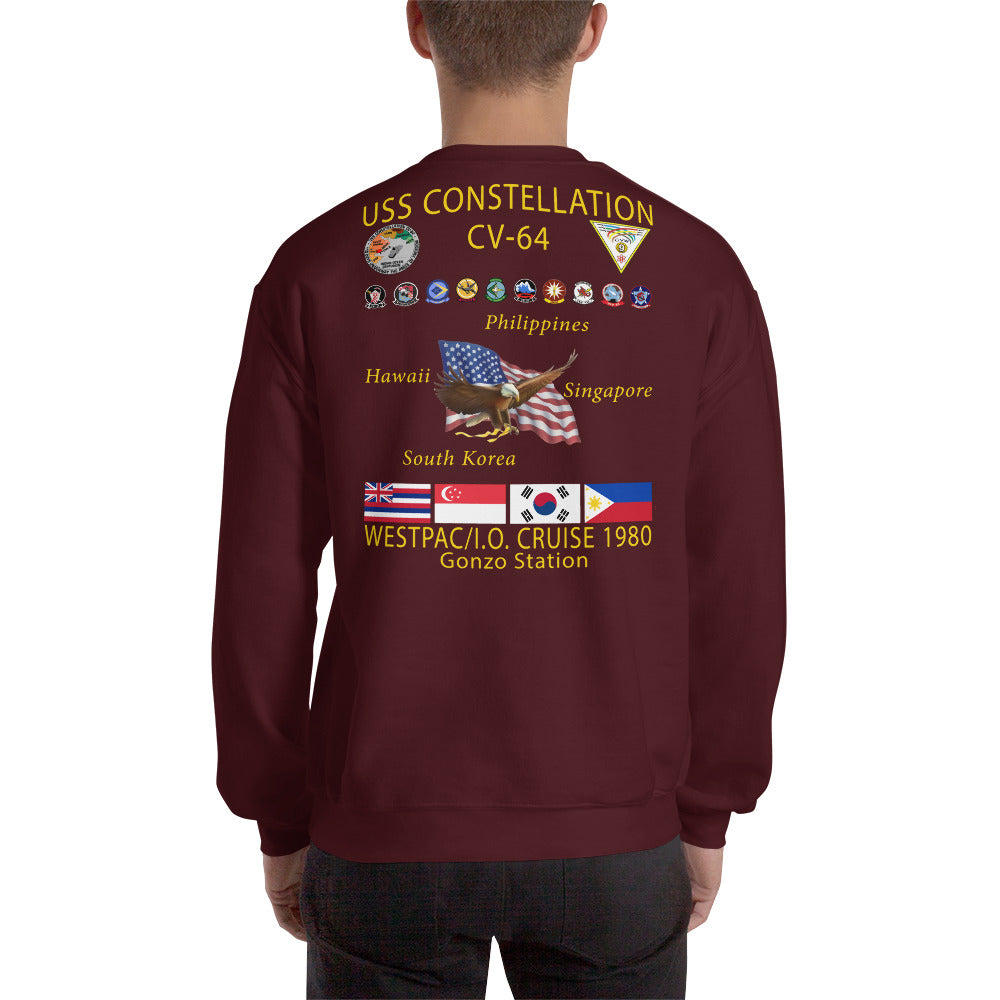 USS Constellation (CV-64) 1980 Cruise Sweatshirt - Gonzo Station