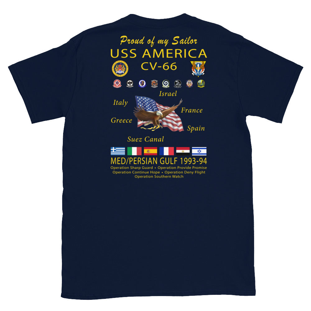 USS America (CV-66) 1993-94 Cruise Shirt - FAMILY