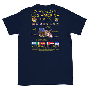 USS America (CV-66) 1993-94 Cruise Shirt - FAMILY