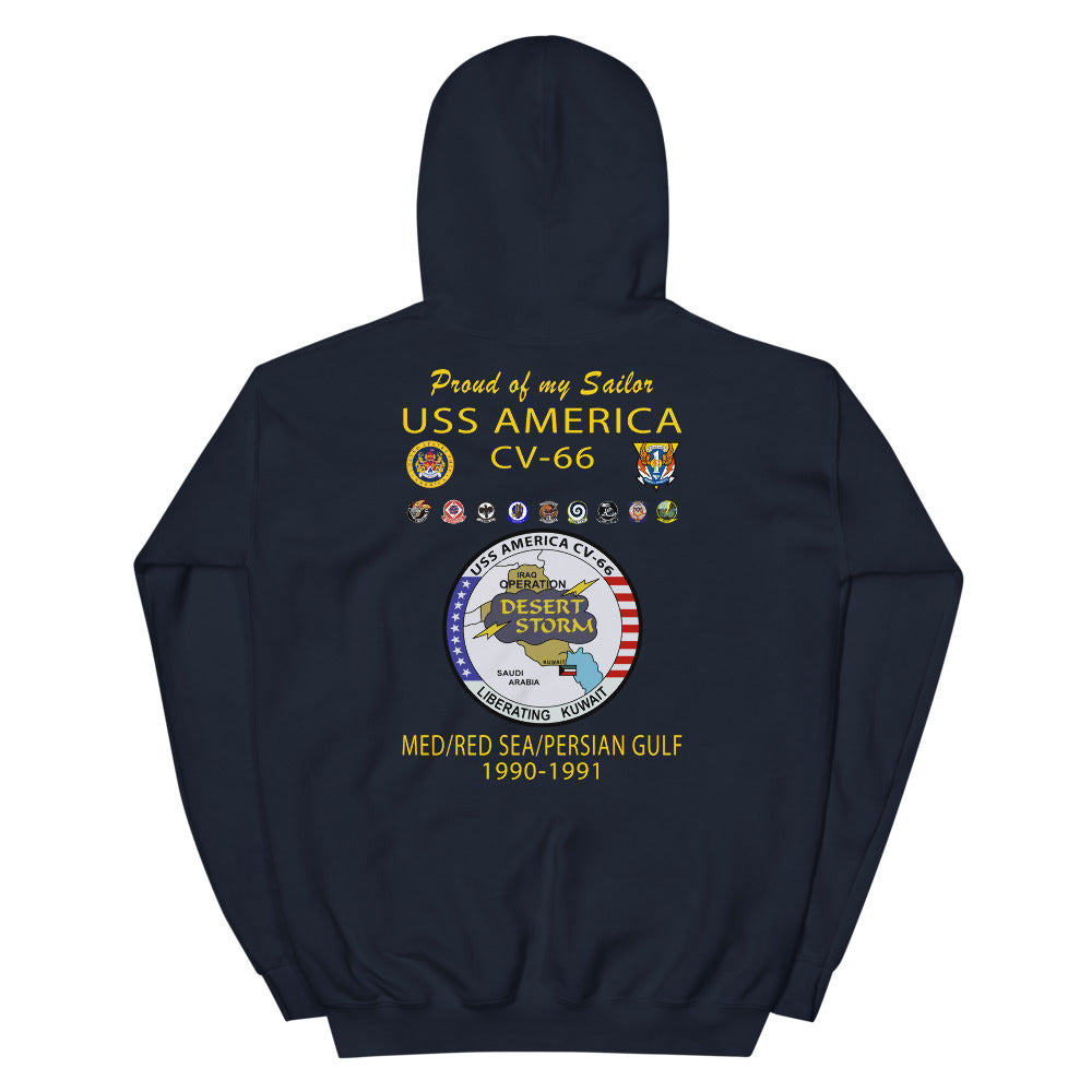 USS America (CV-66) 1990-91 Cruise Hoodie ver 2 - FAMILY