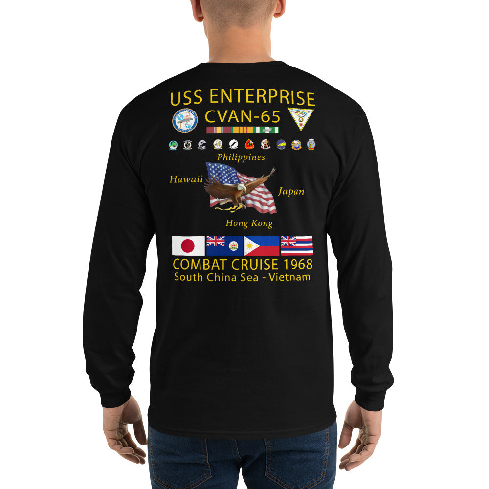 USS Enterprise (CVAN-65) 1968 Long Sleeve Cruise Shirt