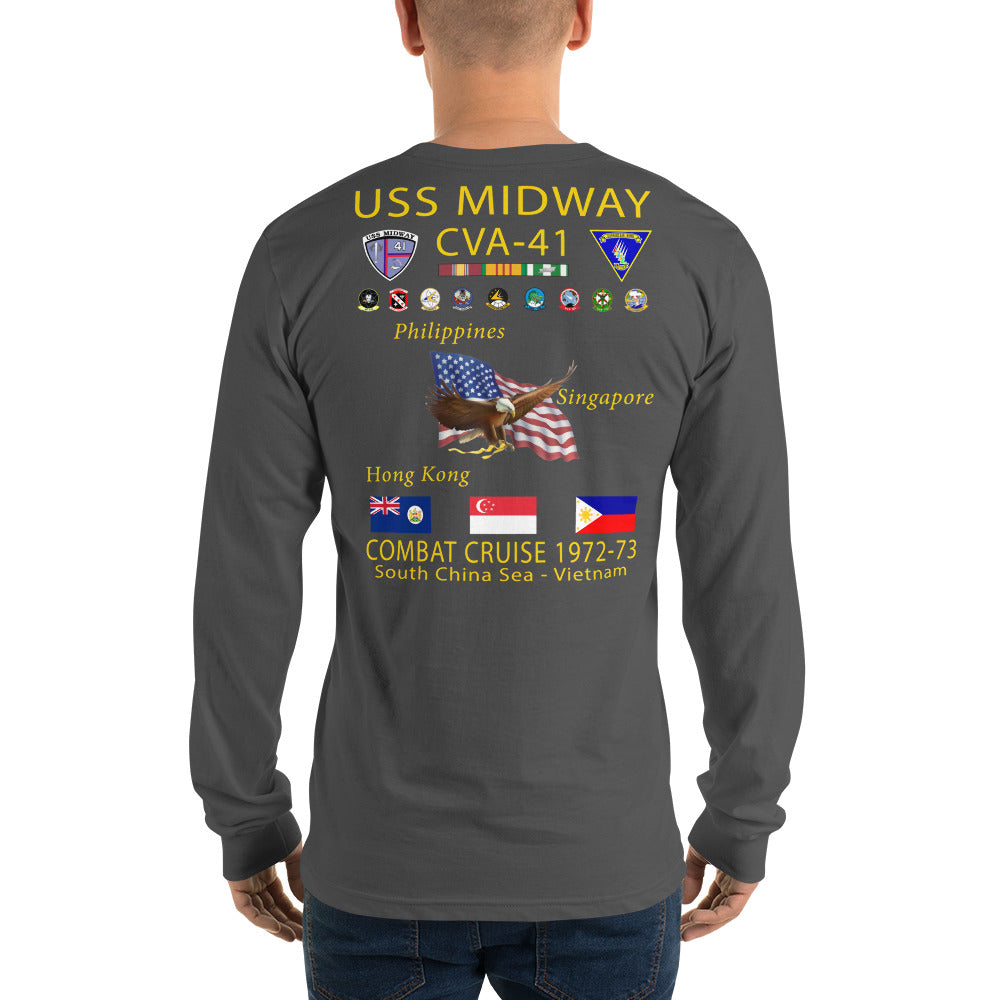USS Midway (CVA-41) 1972-73 Long Sleeve Cruise Shirt