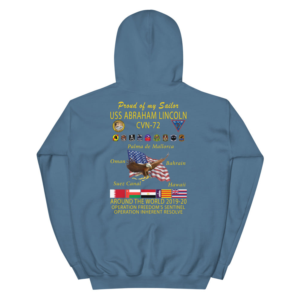 USS Abraham Lincoln (CVN-72) 2019-20 Cruise Hoodie - Family