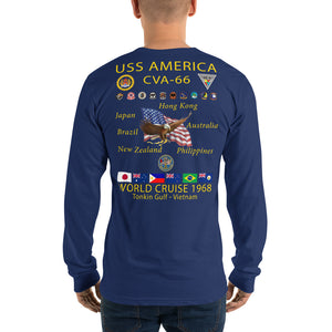 USS America (CVA-66) 1968 Cruise Shirt Long Sleeve Cruise Shirt