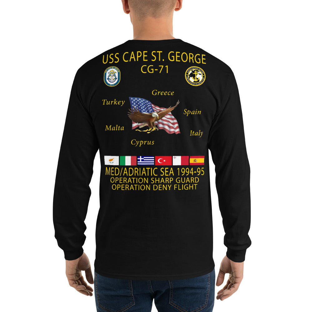 USS Cape St George (CG-71) 1994-95 Long Sleeve Cruise Shirt
