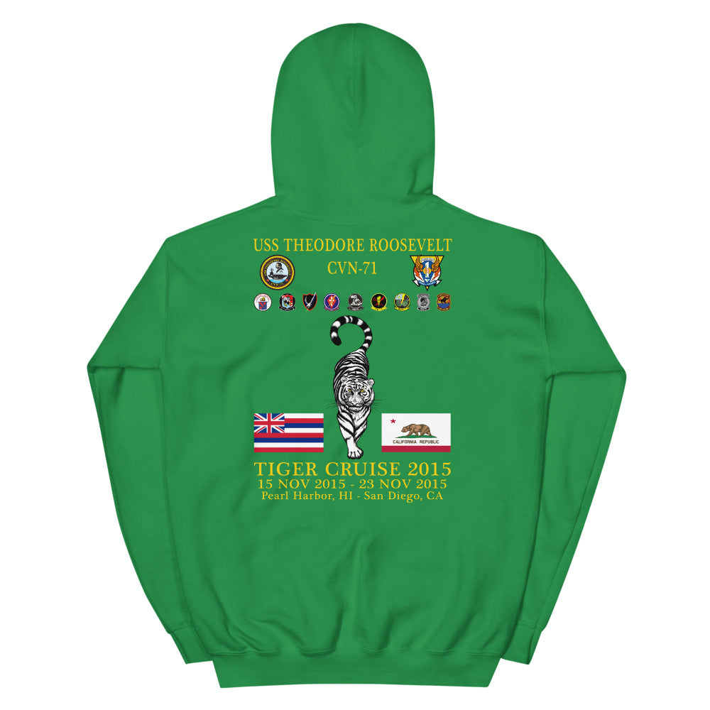 USS Theodore Roosevelt (CVN-71) 2015 Tiger Cruise Hoodie