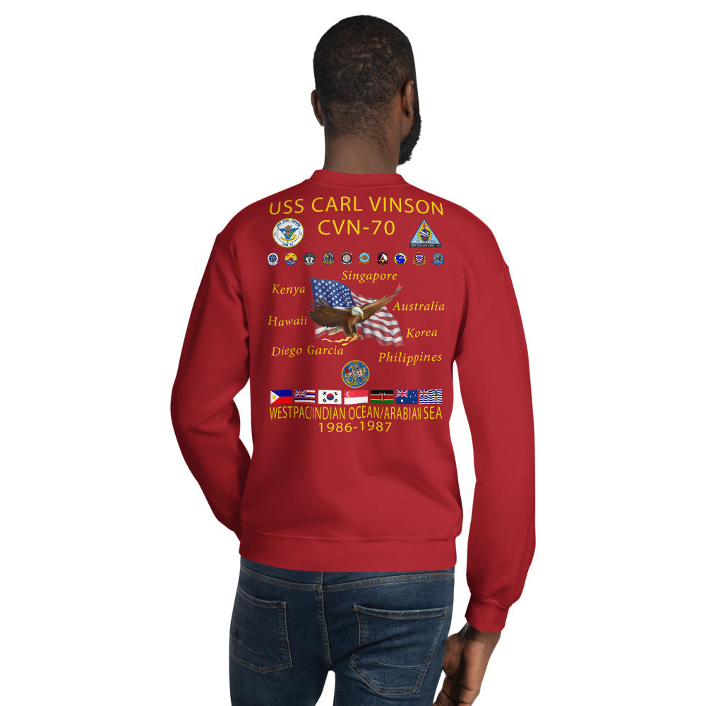 USS Carl Vinson (CVN-70) 1986-87 Cruise Sweatshirt