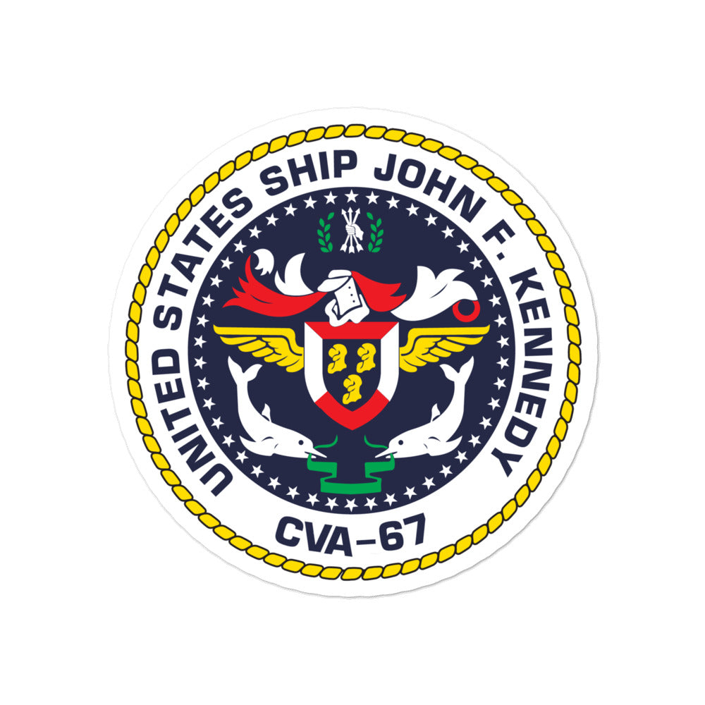 USS John F. Kennedy (CVA-67) Ship's Crest Vinyl Sticker