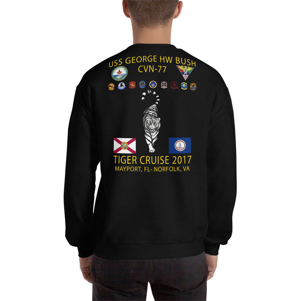 USS George H.W. Bush (CVN-77) 2017 Tiger Cruise Sweatshirt