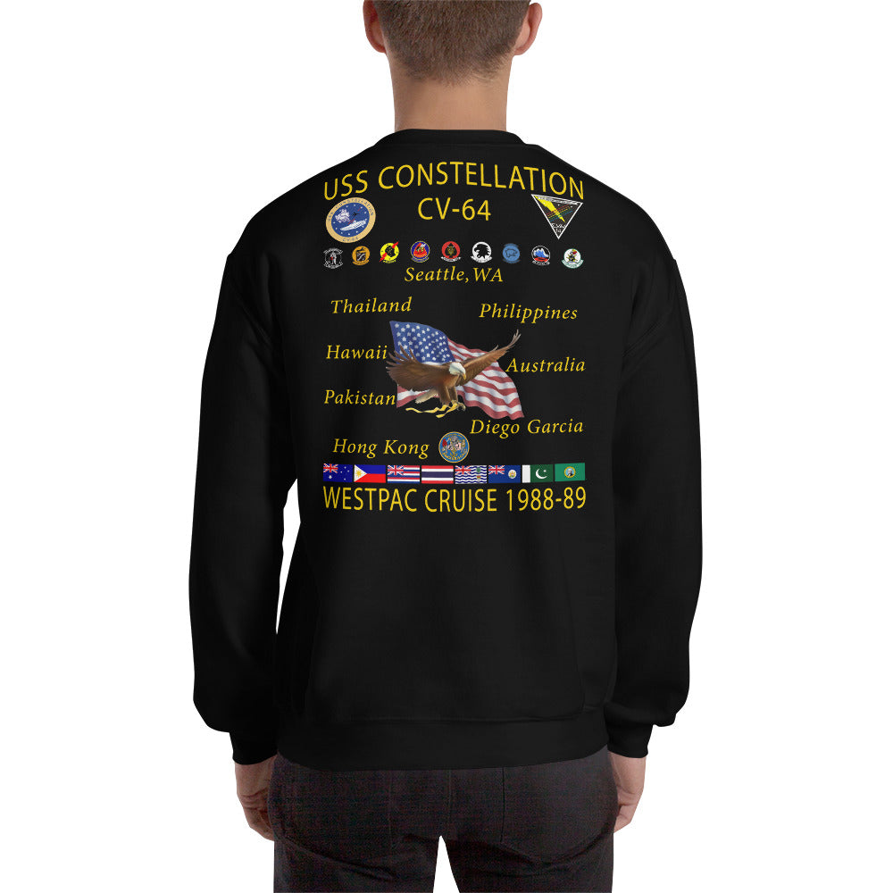 USS Constellation (CV-64) 1988-89 Cruise Sweatshirt