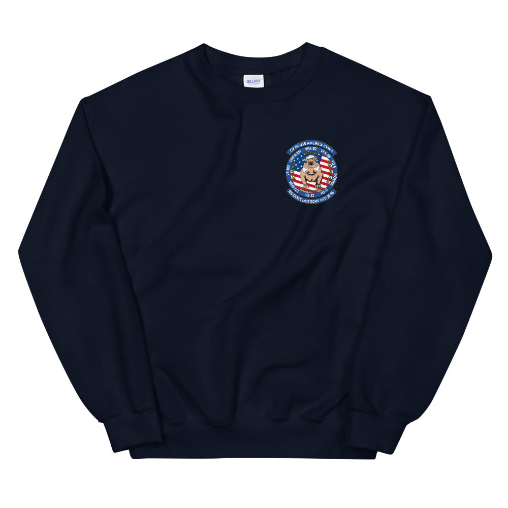 USS America (CV-66) Big Dog's Last Romp 1995-96 Sweatshirt