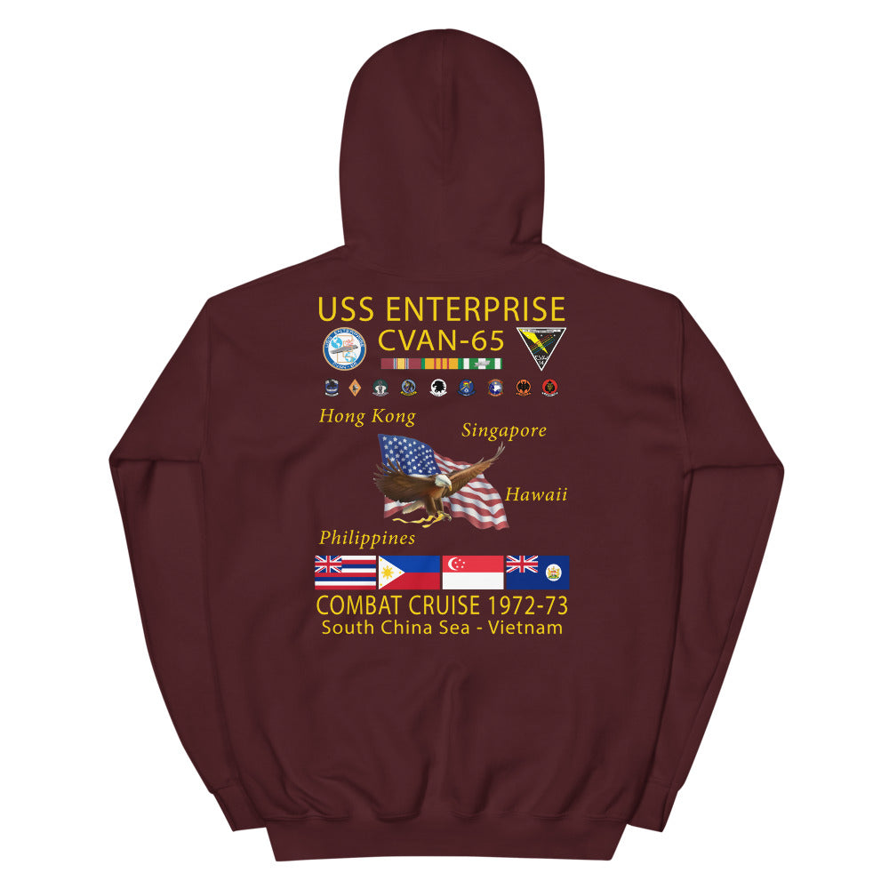 USS Enterprise (CVAN-65) 1972-73 Cruise Hoodie