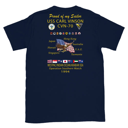 USS Carl Vinson (CVN-70) 1994 Cruise Shirt - Family