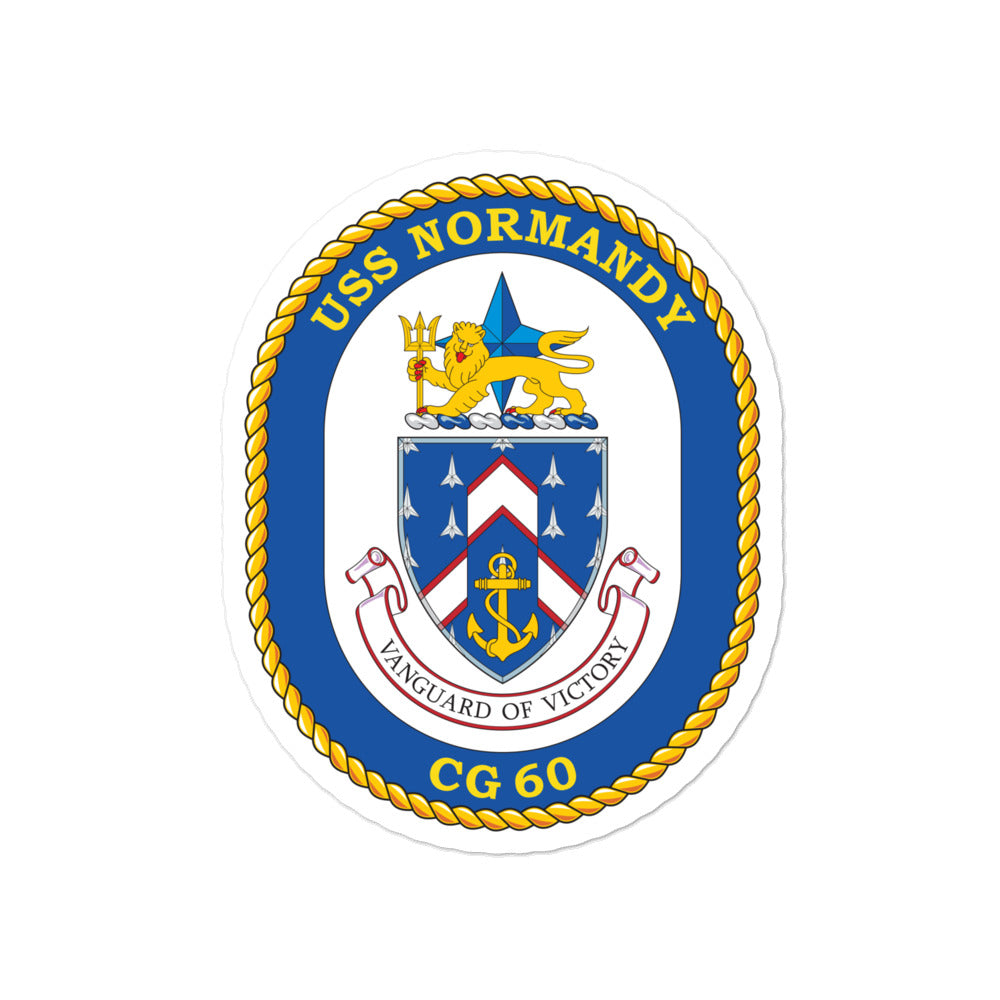 USS Normandy (CG-60) Ship's Crest Vinyl Sticker
