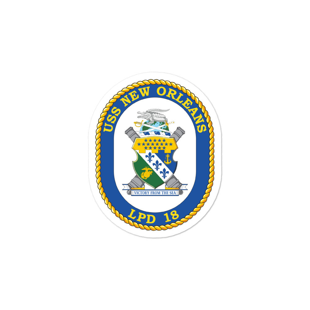 USS New Orleans (LPD-18) Ship's Crest Vinyl Sticker