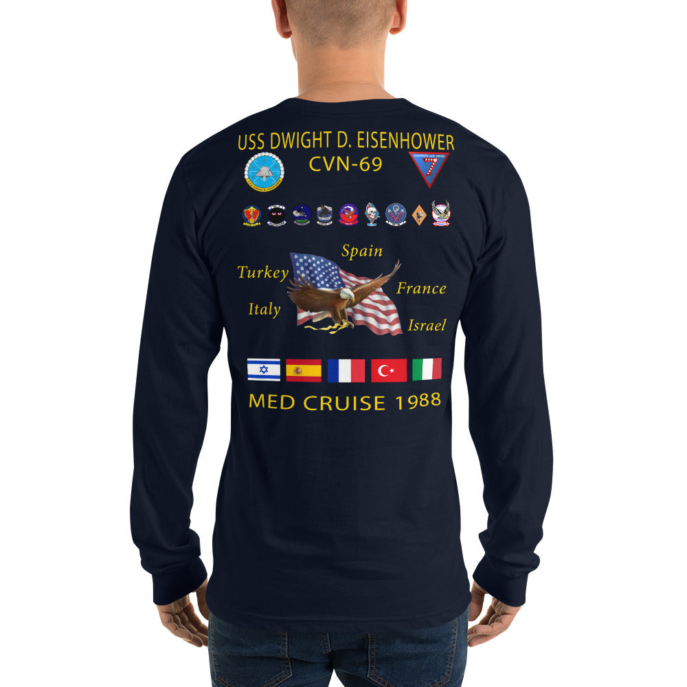 USS Dwight D. Eisenhower (CVN-69) 1988 Long Sleeve Cruise Shirt