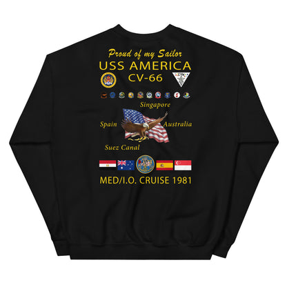 USS America (CV-66) 1981 Cruise Sweatshirt - FAMILY