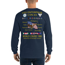 Load image into Gallery viewer, USS Enterprise (CVN-65) 1986 Long Sleeve Cruise Shirt
