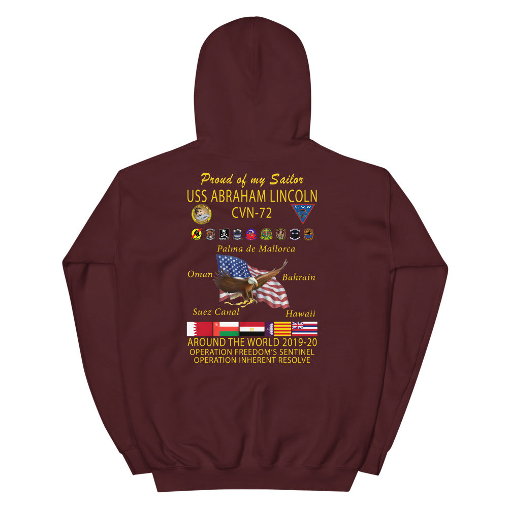USS Abraham Lincoln (CVN-72) 2019-20 Cruise Hoodie - Family