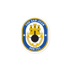 USS San Juan (SSN-751) Ship's Crest Vinyl Sticker