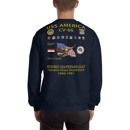 USS America (CV-66) 1990-91 Cruise Sweatshirt (Ver 1)