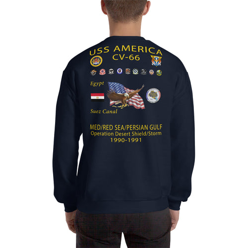 USS America (CV-66) 1990-91 Cruise Sweatshirt (Ver 1)