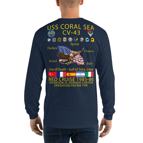 USS Coral Sea (CV-43) 1985-86 Long Sleeve Cruise Shirt
