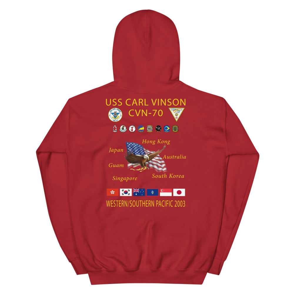 USS Carl Vinson (CVN-70) 2003 Cruise Hoodie