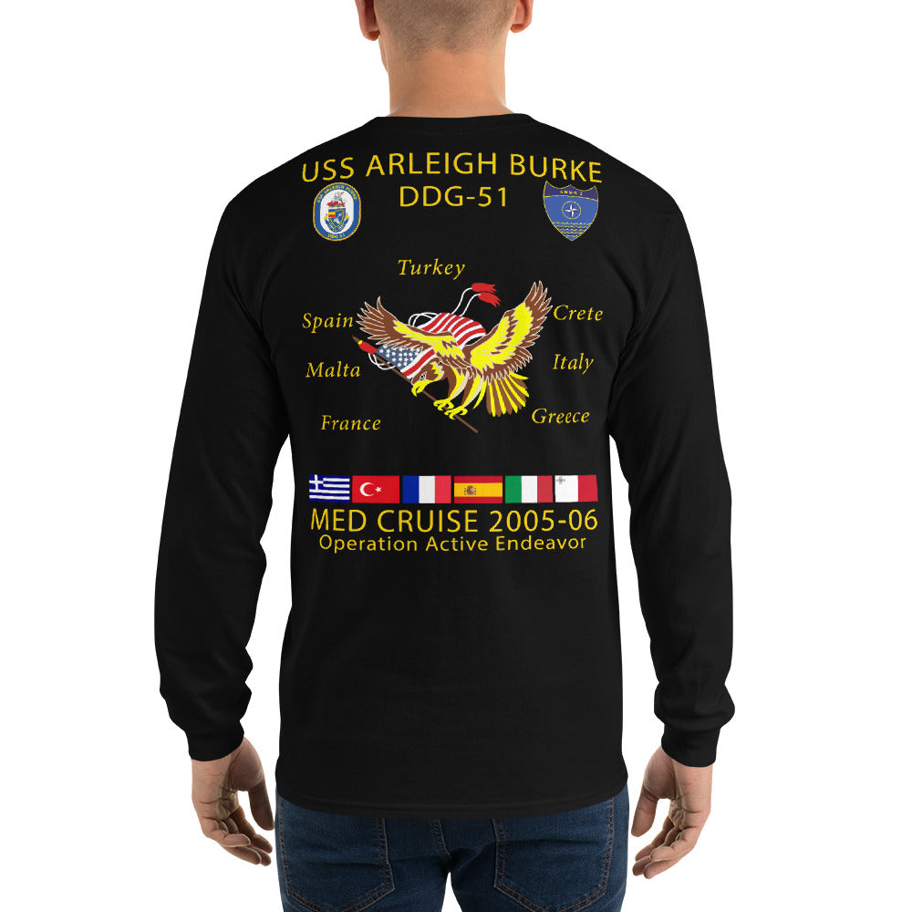 USS Arleigh Burke (DDG-51) 2005-06 Long Sleeve Cruise Shirt